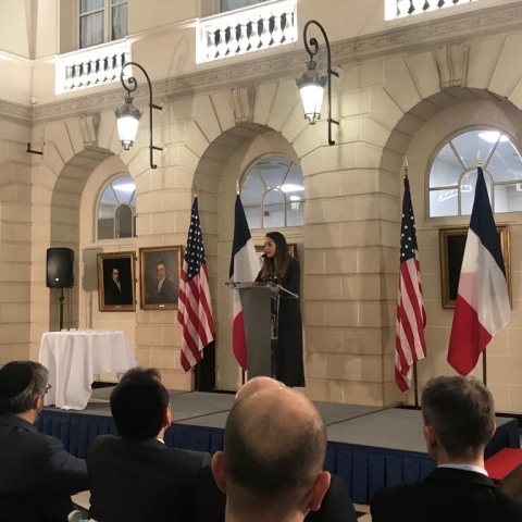 Anne-Sophie Sebban-Bécache à l'occasion de la Commémoration de l'attentat de Pittsburgh à l'ambassade américaine à Paris. Octobre 2019
