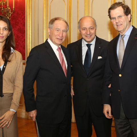 Rencontre avec Laurent Fabius, ministre des Affaires étrangères et européennes. Juillet 2014