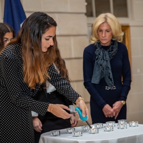 Anne-Sophie Sebban-Bécache à l'occasion de la Commémoration de l'attentat de Pittsburgh à l'ambassade américaine à Paris. octobre 2019